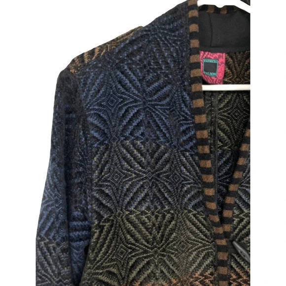 Patricia Palson Cardigan O/S Fiber Artist Hand-Woven Chenille Tail Spin Sweater - Picture 4 of 16